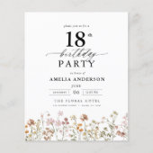 バジェットガーデンフローラ18th誕生日招待状 チラシ (正面)
