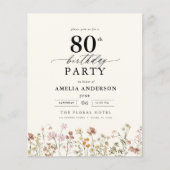 バジェットガーデンフローラ80th誕生日招待状 (正面)