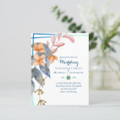 バジェットガーデン葉秋の結婚式招待状ティール（緑がかった色） (スタンド正面)