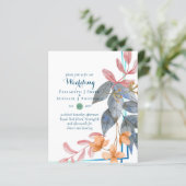 バジェットガーデン葉秋の結婚式招待状ティール（緑がかった色） (スタンド正面)