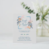 バジェットガーデン葉秋の結婚式招待状ティール（緑がかった色） (スタンド正面)