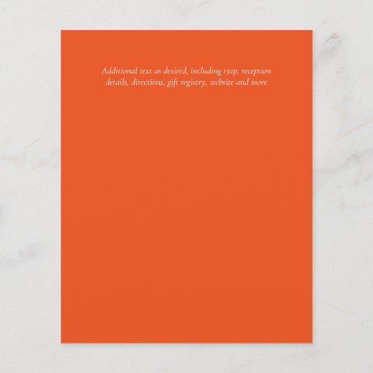 バジェットガーデン葉秋の結婚式招待状ティール（緑がかった色） (裏面)