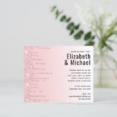 バジェットガーリーかわいらし結婚のグリッターピンク招待状 (スタンド正面)