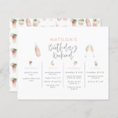 バジェットガーリーエレガント誕生日の週末の日程 (正面/裏面)