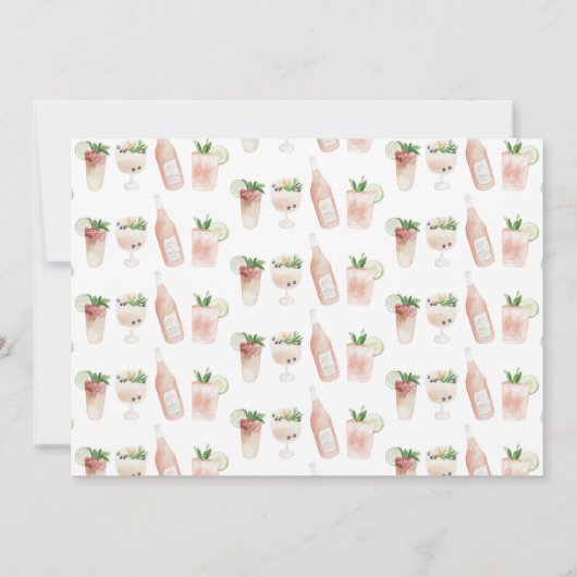 バジェットガーリーエレガント誕生日の週末の日程 招待状 (裏面)