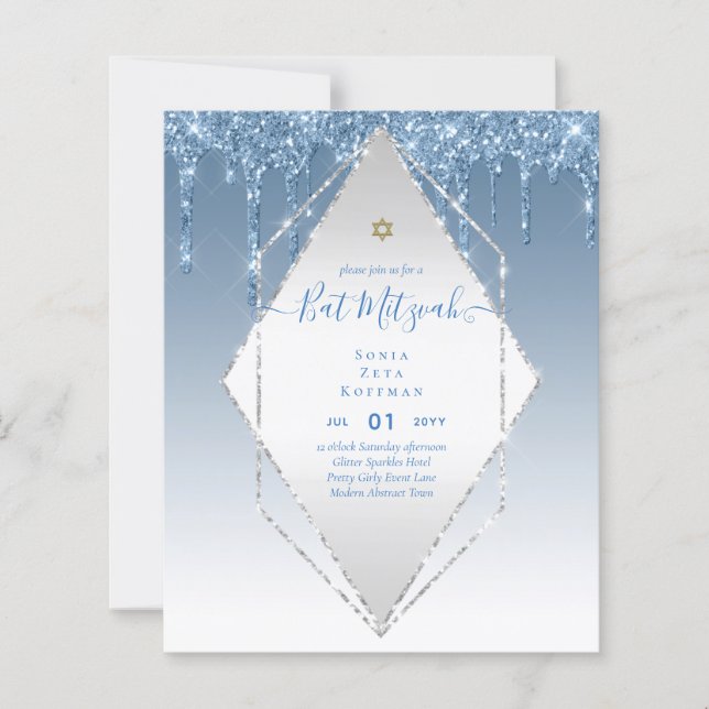 バジェットガーリーグリッタースパークルこうもりミトバ招待状 (正面)