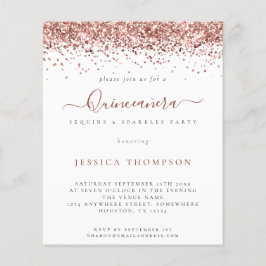 バジェットガーリーバラ金ゴールドグリッターキンセアニラ招待状