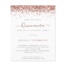 バジェットガーリーバラ金ゴールドグリッターキンセアニラ招待状