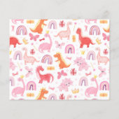 バジェットガーリーピンク恐竜フォト子供の誕生日 (裏面)