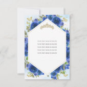 バジェットガーリーブルー王室のフローラ金ゴールドキンセアニラ ノートカード (裏面)