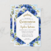 バジェットガーリーブルー王室のフローラ金ゴールドキンセアニラ ノートカード (正面/裏面)