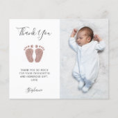 バジェットガールの赤ちゃんシャワー写真サンキューカード (正面)