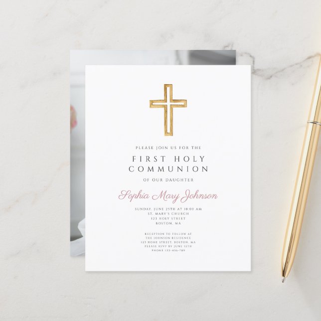 バジェットガール宗教的クロス最初の共産写真 (正面/裏面インサイチュ)