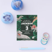 バジェットキッズディノトレックス恐竜誕生日招待状 チラシ (シングル)