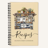 バジェットキッチン器具食品食器用品レシピ ノートブック (正面)