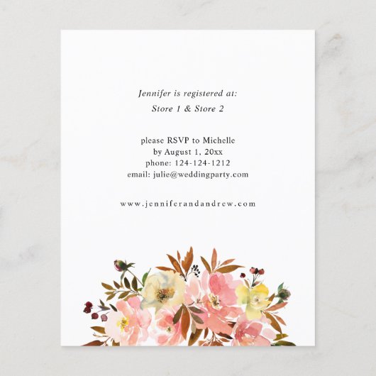 バジェットキャンディピンク&イエローフローラブライダルシャワー (裏面)