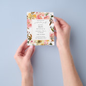 バジェットキャンディピンク&イエローフローラ卒業パーティー チラシ (手)