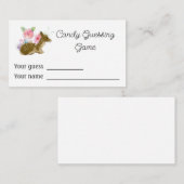 バジェットキャンディ推測ゲームピンクの女の子の赤ちゃんシャワー エンクロージャーカード (正面/裏面)