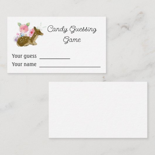 バジェットキャンディ推測ゲームピンクの女の子の赤ちゃんシャワー エンクロージャーカード (正面/裏面)