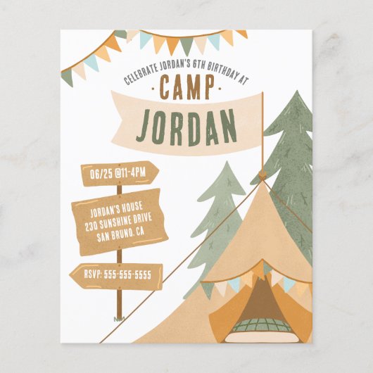 バジェットキャンプテーマ屋外ボーイバースデーパーティー (正面)