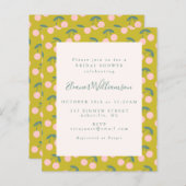 バジェットキュートピンクグリーンさくらんぼフルーツブライダルシャワー (正面/裏面)