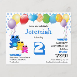 バジェットキュートブルーボーイズ2nd誕生日招待状