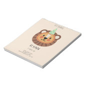 バジェットキュートライオンミニマル招待状 ノートパッド (回転)