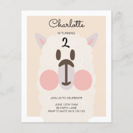 バジェットキュートラマモダン誕生日招待状