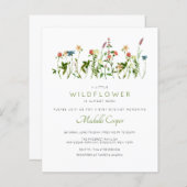 バジェットキュートワイルドフラワーベビーシャワー招待状 (正面/裏面)