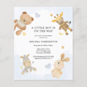 バジェットキュードトイかわいい赤ちゃんシャワー招待状 チラシ (正面)