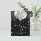 バジェットキンセアニェラブラックシルバーサンキューカード (スタンド正面)