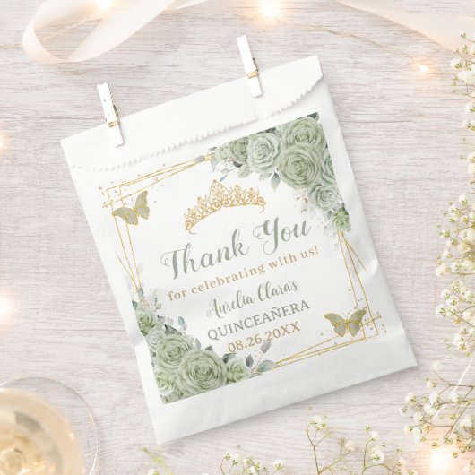 バジェットキンセアニラセージグリーンフローラ蝶 フェイバーバッグ (クリップ留めされた状態)