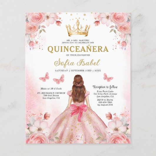 バジェットキンチェニェラ赤面ピンクフローラバタフライ チラシ (正面)