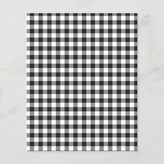 バジェットギンガムベビーシャワーユーカリ招待状 (裏面)