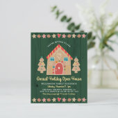バジェットギンガーブレッドオープンハウスグリーン素朴招待状 (スタンド正面)