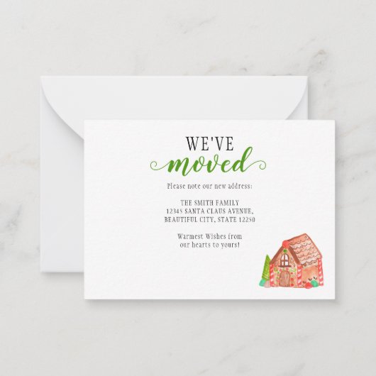 バジェットギンガーブレッドハウスカーモーティングホリデームービング ノートカード (裏面)