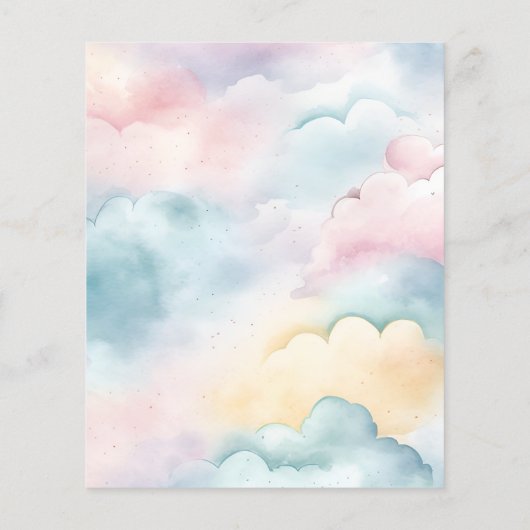 バジェットクラウド9金ゴールドスターウォーターカラーベビーシャワー (裏面)