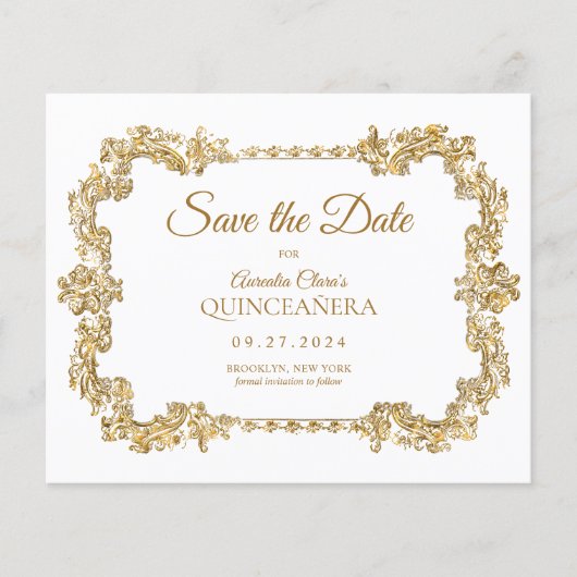 バジェットクラシックアイボリーホワイト金ゴールドフレームキンセアニェラ (正面)