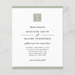 バジェットクラシックエレガントセージグリーンモノグラム結婚ズ