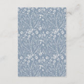 バジェットクラシックエレガントフローラダスティブルー結婚ズ エンクロージャーカード (裏面)