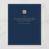 バジェットクラシックネイビーブルー金ゴールド結婚式の招待 チラシ (裏面)