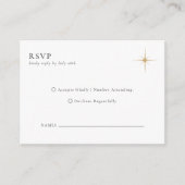 バジェットクラシック天空金ゴールドスターウェディングRSVP エンクロージャーカード (正面)