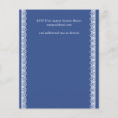 バジェットクラシック結婚式招待状ブルーホワイトレース (裏面)