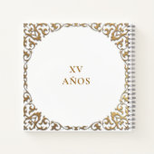 バジェットクラシック金ゴールドホワイトキンセアニラゲストブック ノートブック (裏面)