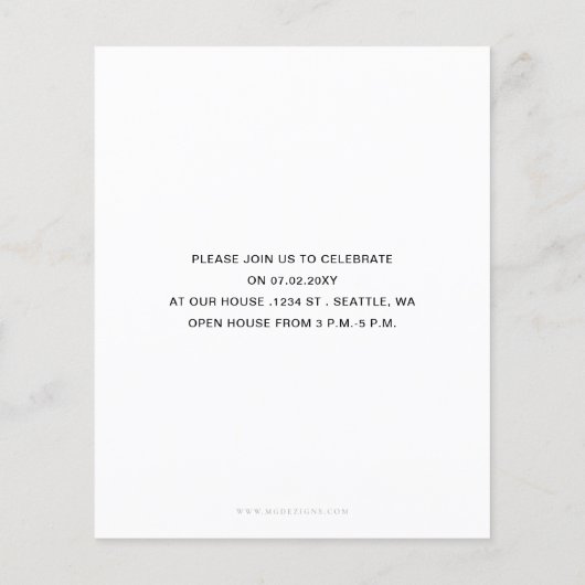 バジェットクラスフォト卒業招待状 (裏面)