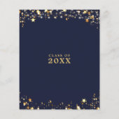 バジェットクラス懇親会ネイビー金ゴールドスター招待状 (裏面)