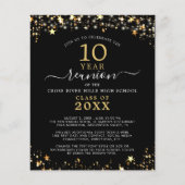 バジェットクラス懇親会ブラック金ゴールドスターズ招待状 (正面)