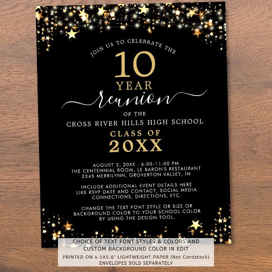 バジェットクラス懇親会ブラック金ゴールドスターズ招待状