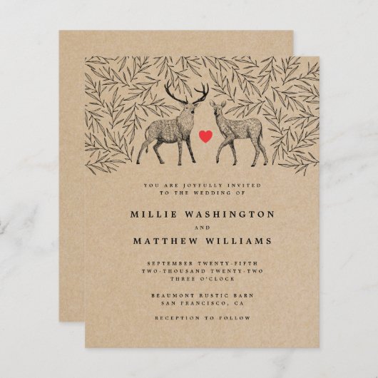 バジェットクラフトウッドランドバックドー結婚ボタニカル (正面/裏面)