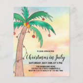バジェットクリスマスインセラーパームパーティの招待状 (正面)